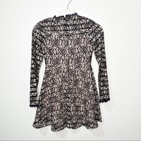 NEW! GB Girls Navy & Cream Lace Formal Dress size 8/10 long sleeve - Picture 5 of 9